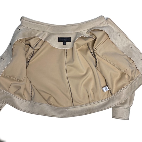NWOT Marc New York Soft latte faux suede coat cropped button-down jacket nude XL - Picture 7 of 13